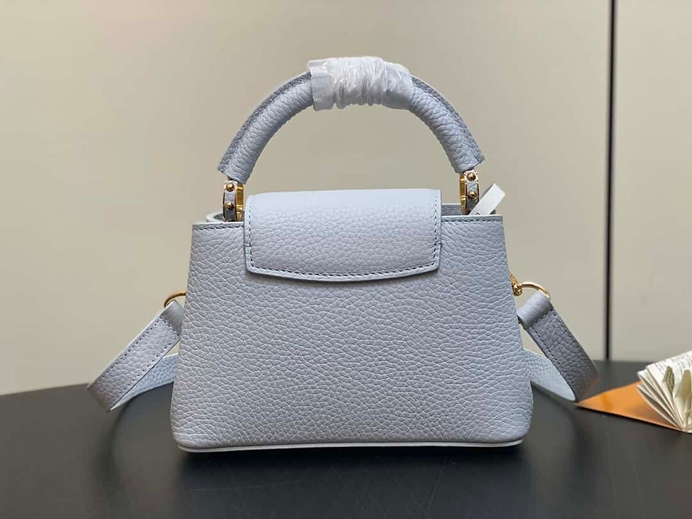 Miniaturbild: Louis Vuitton LV Capucines mini handbag full leather british style bag lightblue