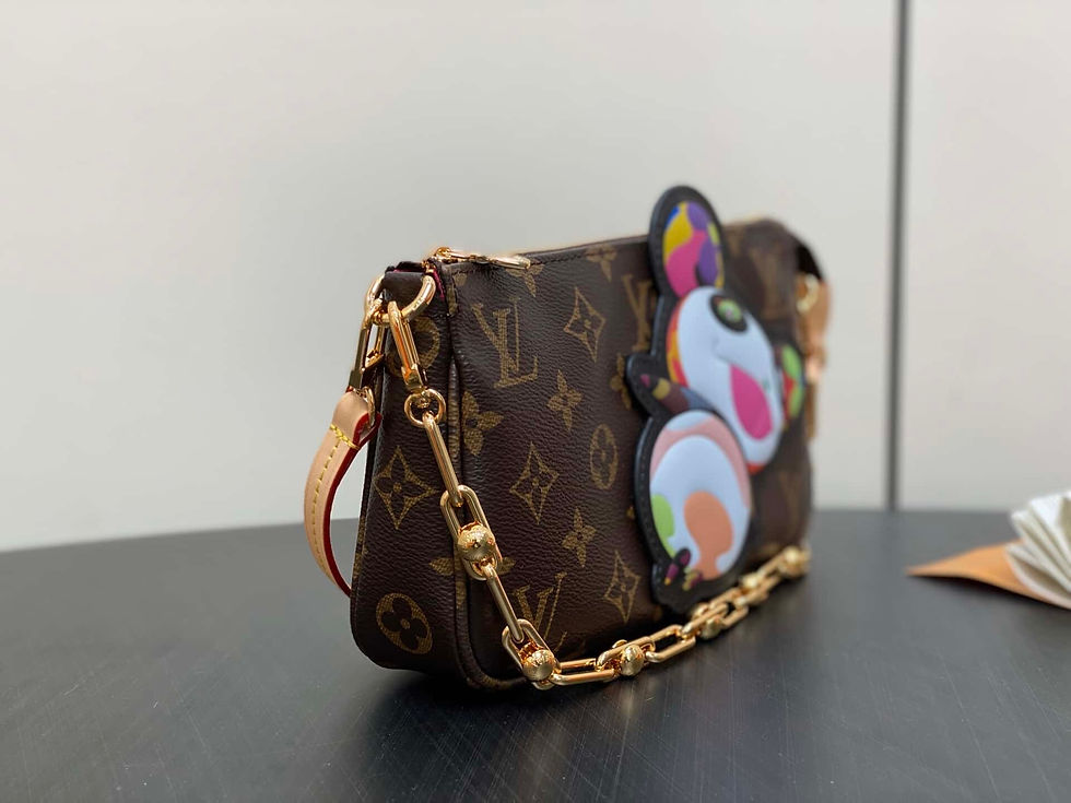 Thumbnail: Louis Vuitton LV Old Flower Panda Mahjong Bag POCHETTE ACCESSOIRES