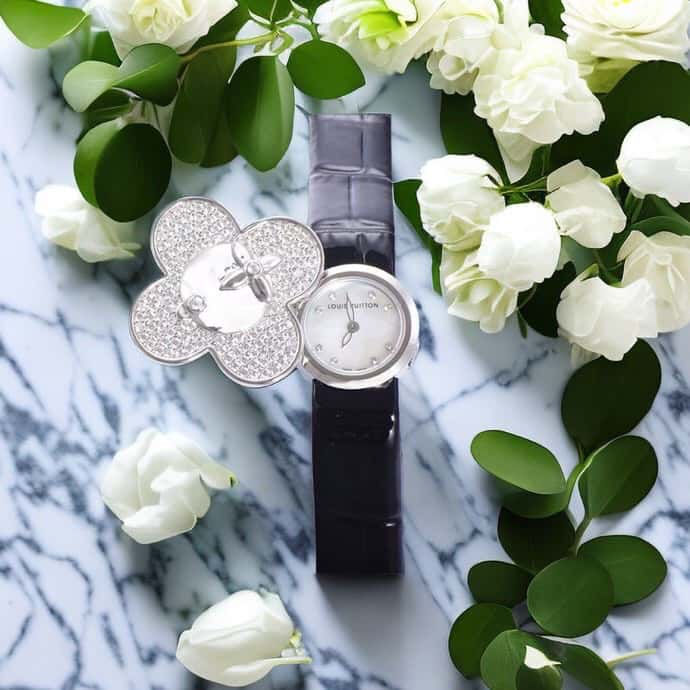 Thumbnail: LV Vivienne Watch – Gold, Diamond, Mother-of-Pearl Face