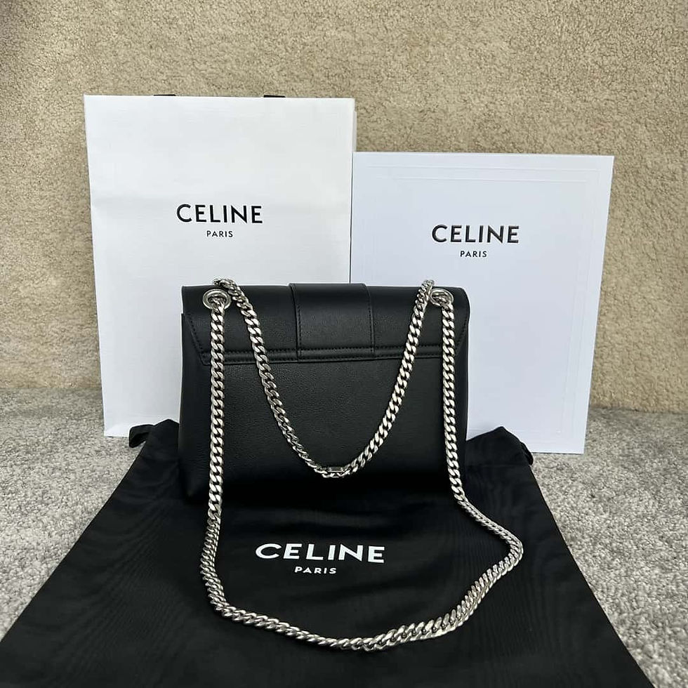 Thumbnail: Medium Soft Cowhide VICTOIRE Handbag – Black – CL144