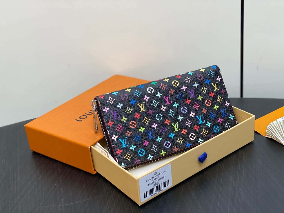 Louis Vuitton Zippy Wallet – Replica Black Murakami Canvas