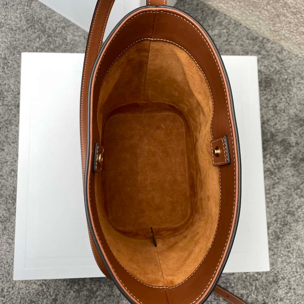Thumbnail: Celine CUIR TRIOMPHE small smooth cowhide bucket bag brown