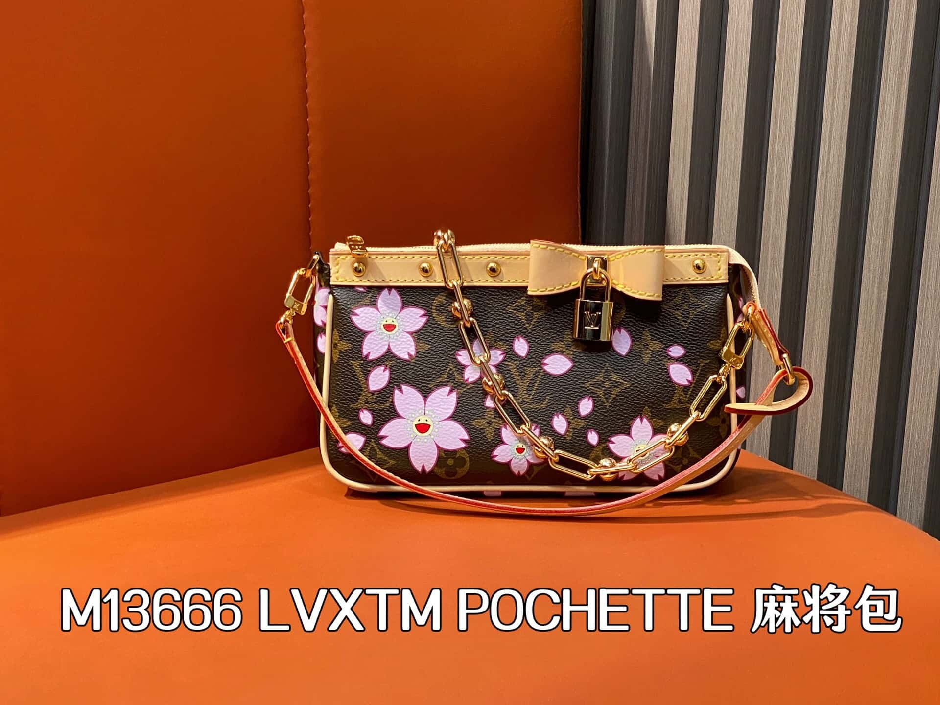 Xtm Pochette Mahjong Bag Old Flower Sakura/ Chain Bag – LUV432