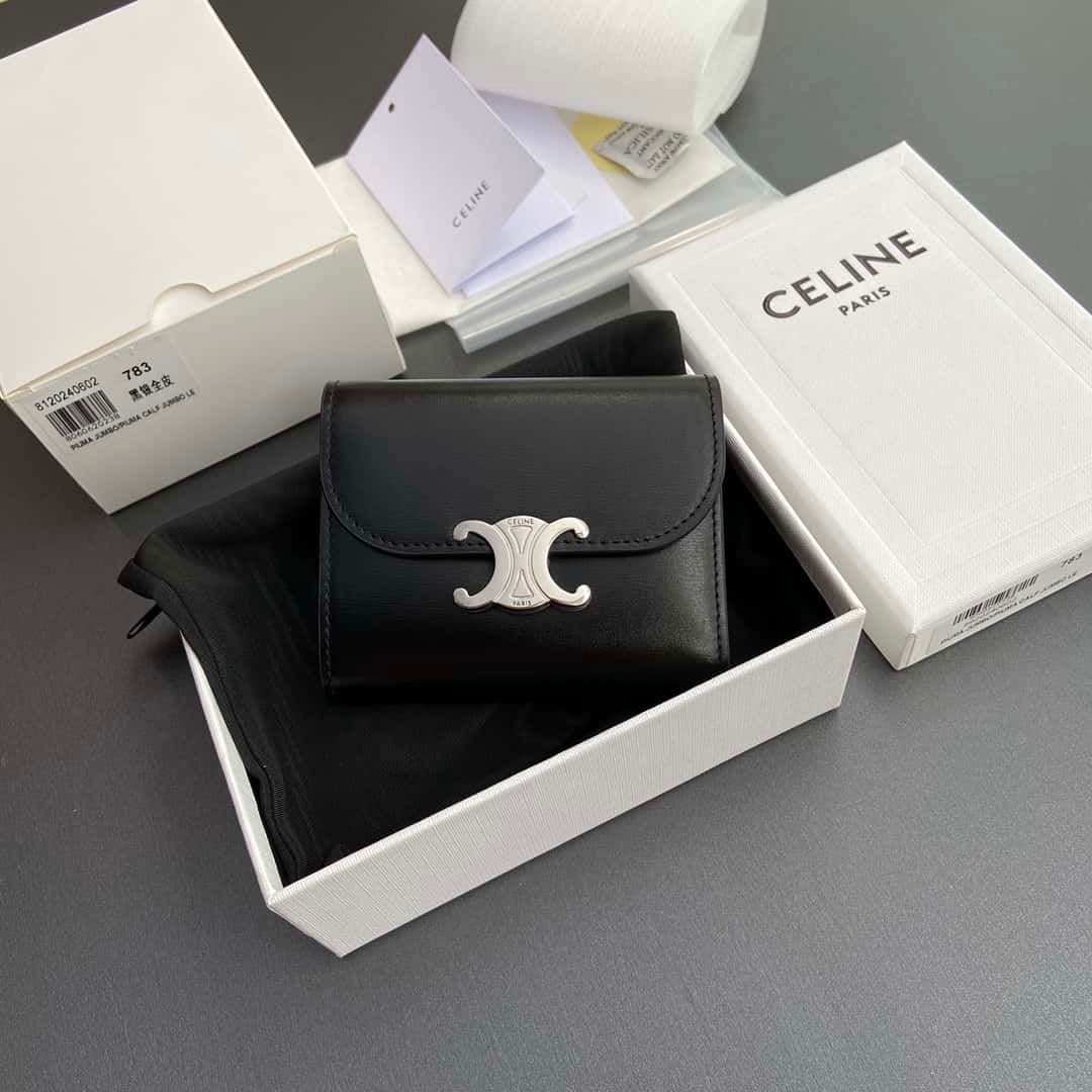 CELINE TRIOMPHE shiny cow leather wallet