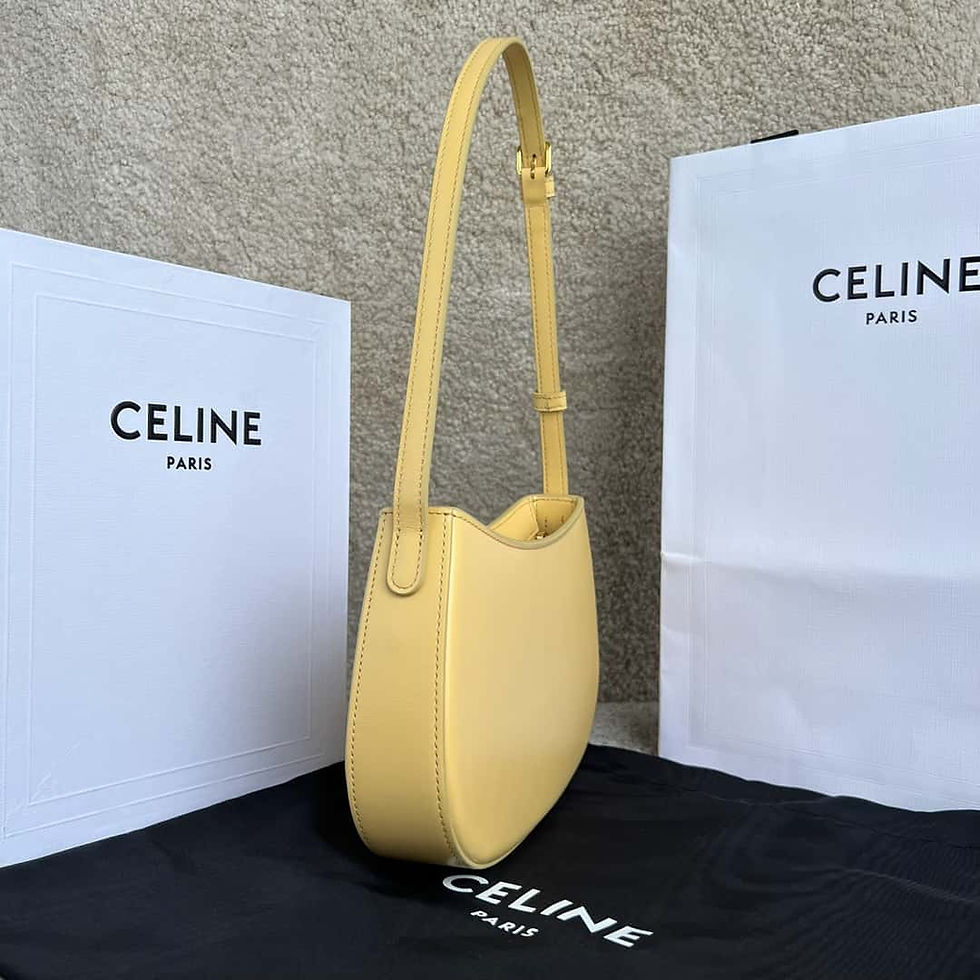 Thumbnail: CELINE Tili Medium Cowhide Leather Handbag – Celine Inspired Designer Bag Yellow