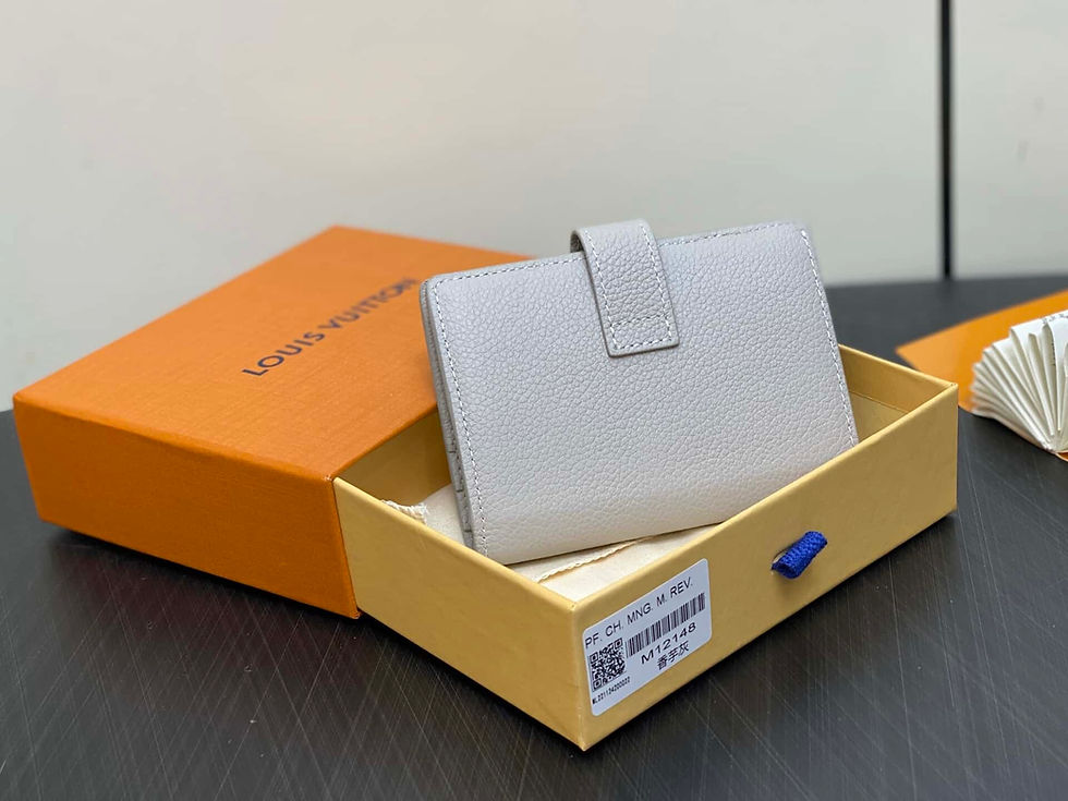 Thumbnail: Louis Vuitton LV Taro Gray Full Leather Wallet Series Portfoille Locky Wallet