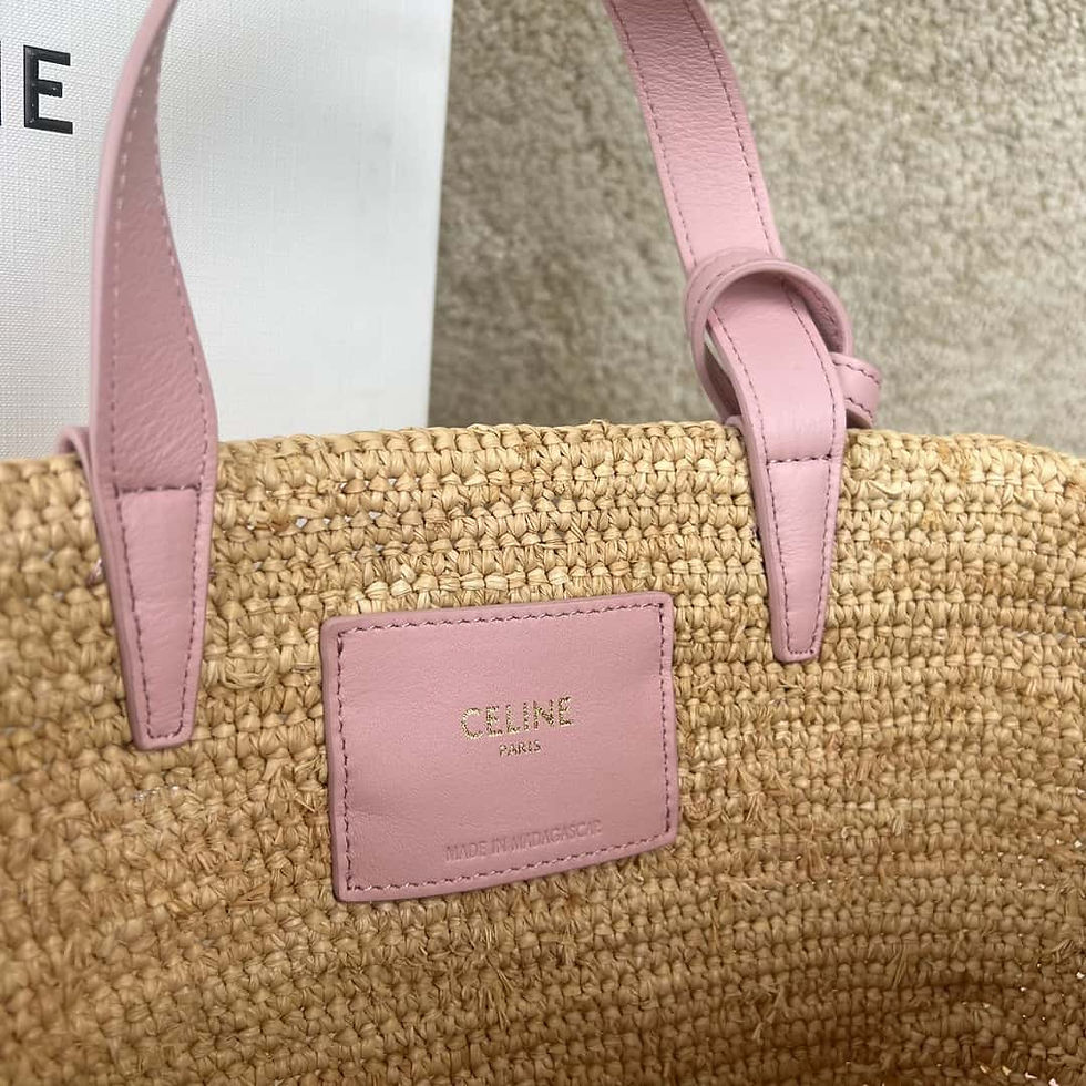 Thumbnail: CELINE TEEN plant material and cow leather soft classic basket bag pink