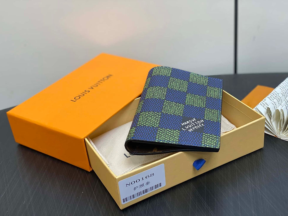 Thumbnail: Louis Vuitton LV Passport Cover Wallet Blue Plaid