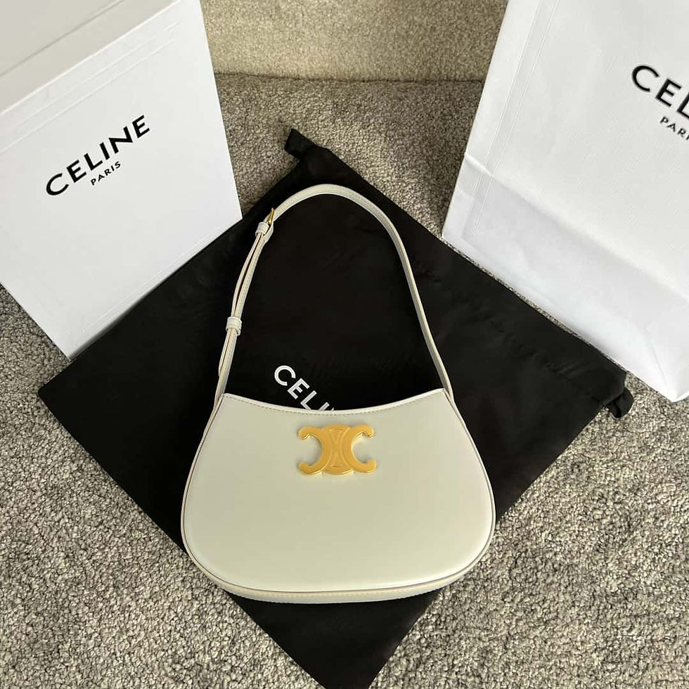 Thumbnail: CELINE Tili Medium Cowhide Leather Handbag – Celine Inspired Designer Bag Gray