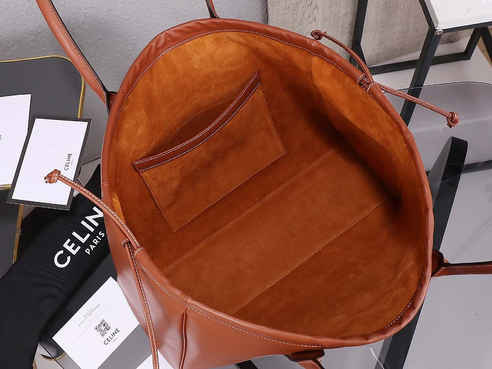 Miniaturbild: CELINE CABAS TRIOMPHE smooth cow leather drawstring bag celine copy bag