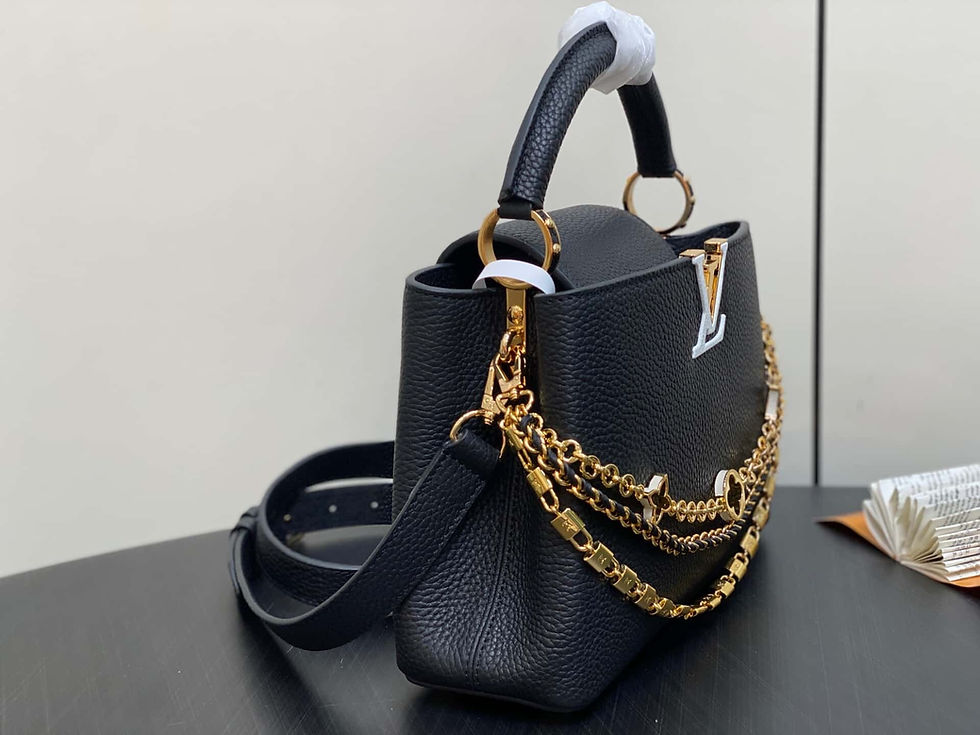 Thumbnail: Louis Vuitton LV Capucines BB handbag full leather cap british style bag black