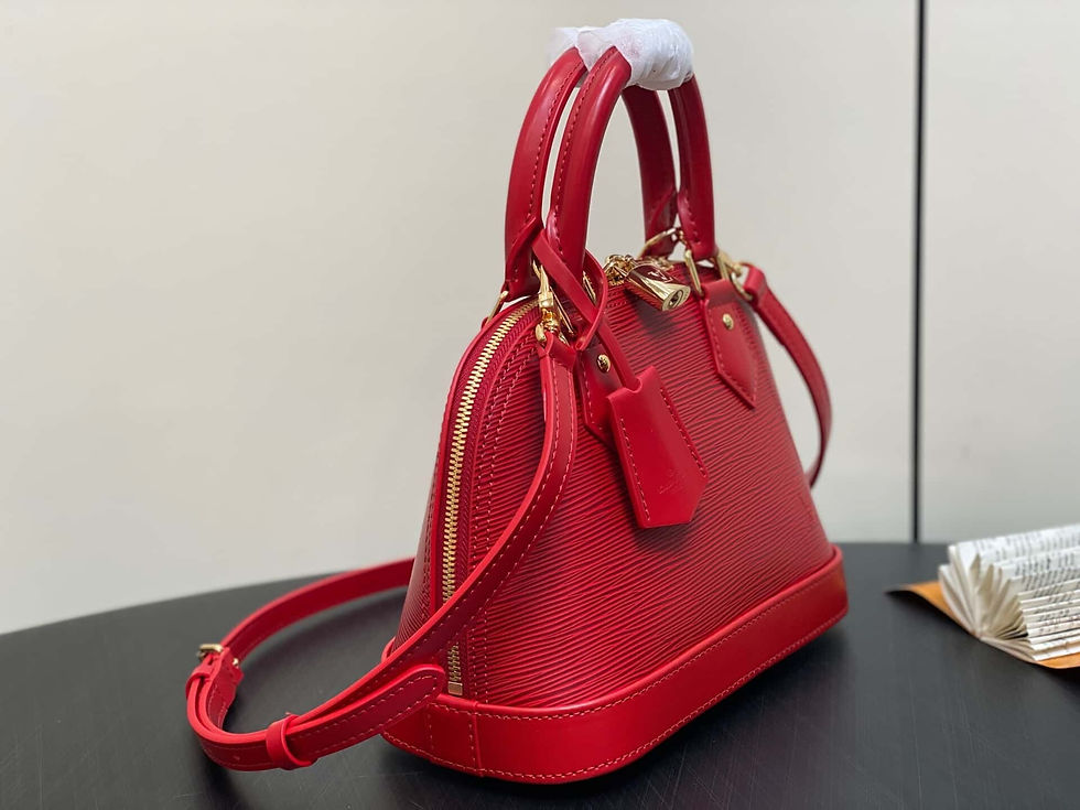 Miniaturbild: Louis Vuitton LV Sac Alma BB Handbag Red Water Ripple Shell Bag