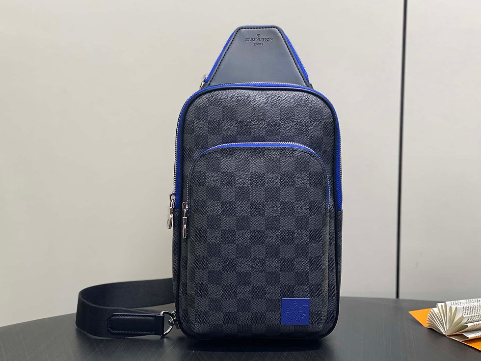 Thumbnail: Avenue Shoulder Bag Black Check Blue Label Men'S Bag Chest Bag – LUV365