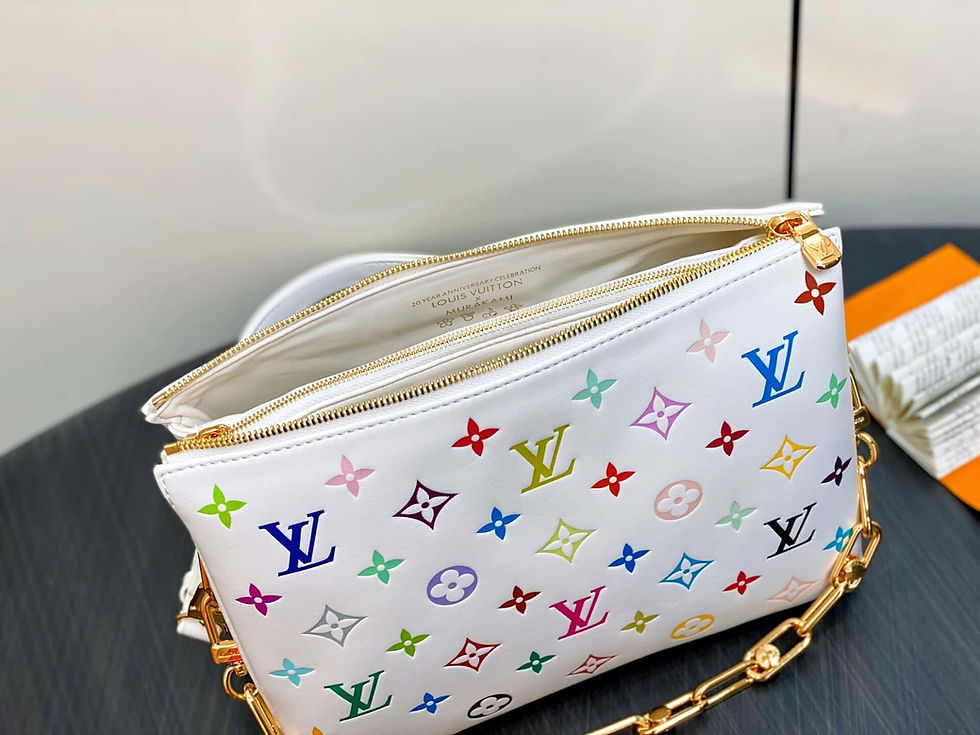 Thumbnail: Louis Vuitton LV white color full leather chain bag LV x TM COUSSIN small handba