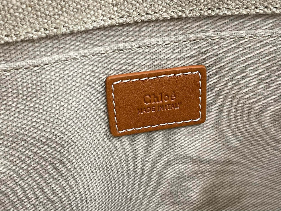 Thumbnail: Chloé Woody Linen & Leather Tote Bag 26CM – Orange Small-Size Chloé Knockoff Bag