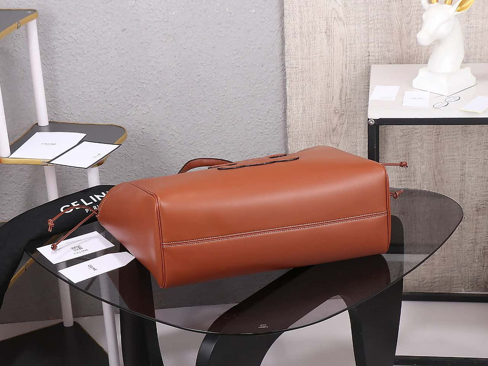 Thumbnail: CELINE CABAS TRIOMPHE smooth cow leather drawstring bag celine copy bag