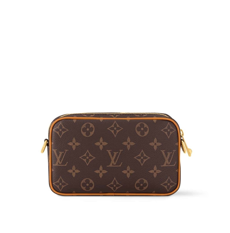 Thumbnail: Louis Vuitton LV Old Flower Yellow Leather Mini Men's Mail Bag TROCADÉRO Handbag
