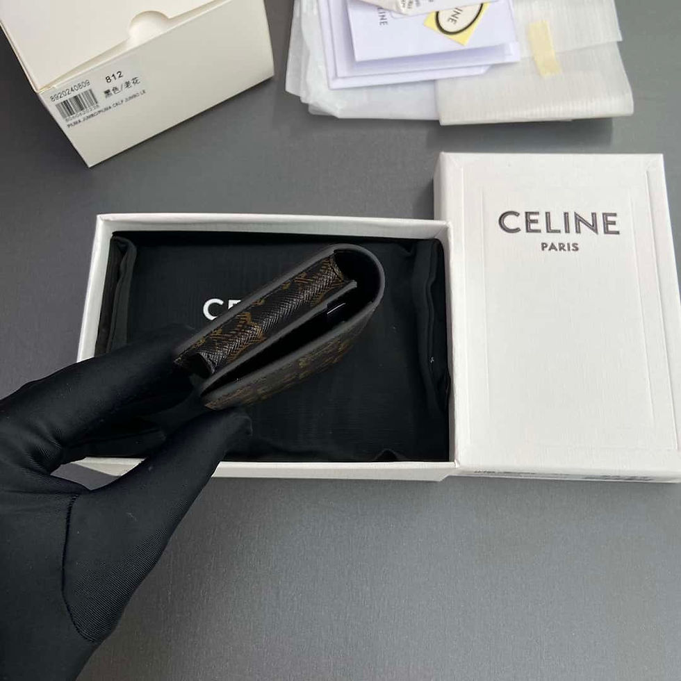 Thumbnail: CELINE TRIOMPHE logo printed business card wallet