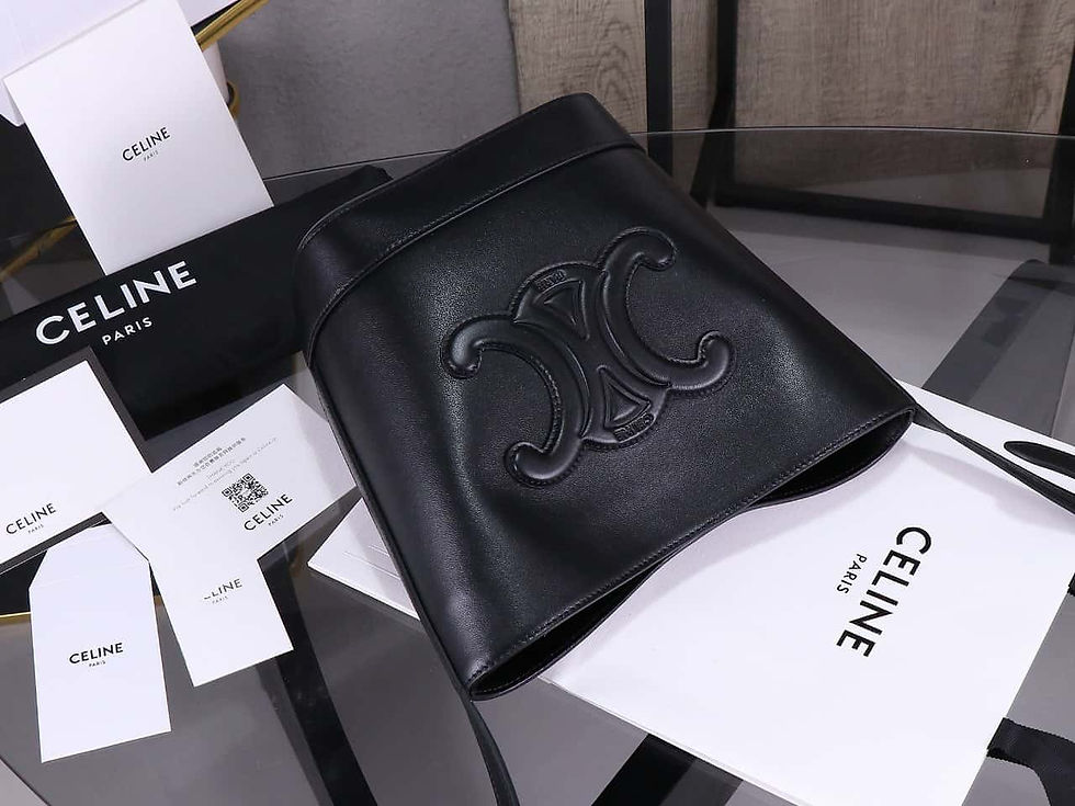 Thumbnail: 23S CELINE Cuir Triomphe Bucket Bag – Cowhide Celine Dupe