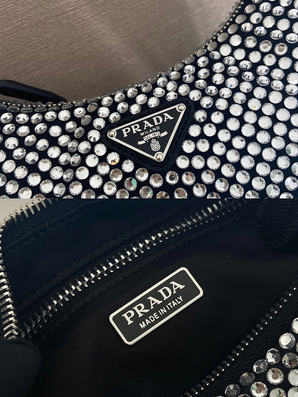Thumbnail: PRADA Upgraded Hobo 1N204M Crystal Bag
