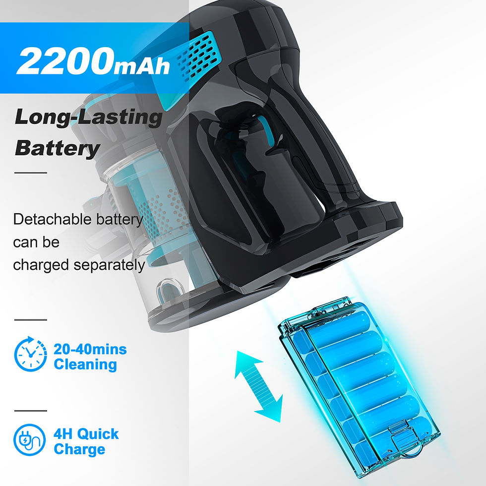 Miniaturbild: 12kPa Powerful Lightweight Vacuum Cleaner up to 45 Mins Runtime, for Home Hard F