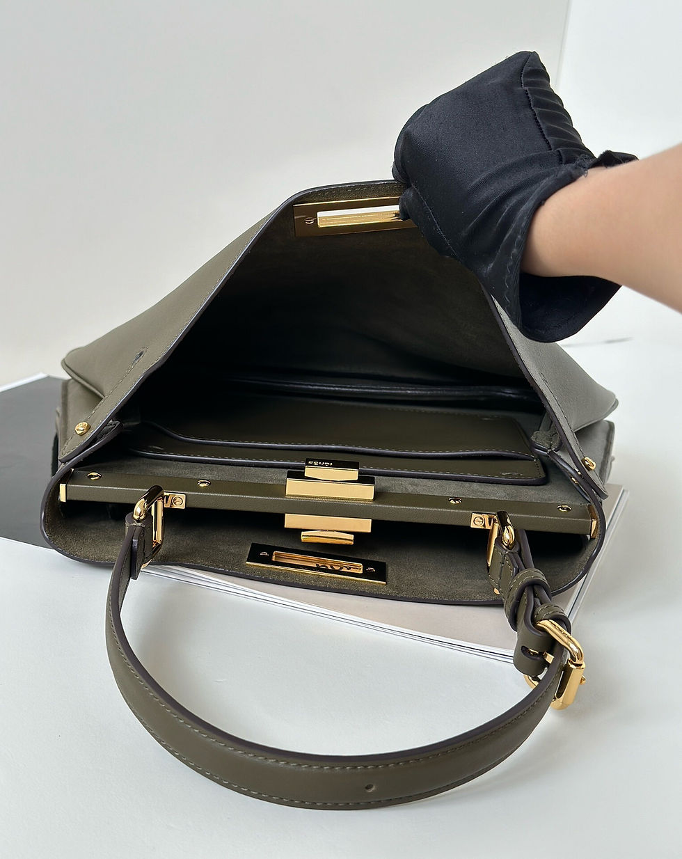 Thumbnail: FENDI's latest iconic PEEKABOO medium-sized handbag model number 80172