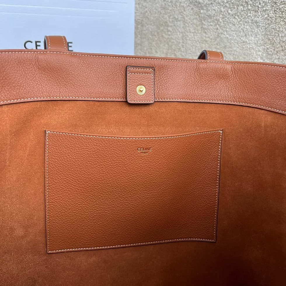 Thumbnail: CELINE CABAS ANAIS grained cow leather handbag brown