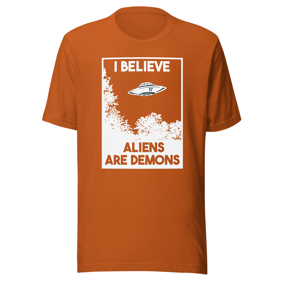Thumbnail: I Believe Aliens Are Demons - White Print - T-Shirt 