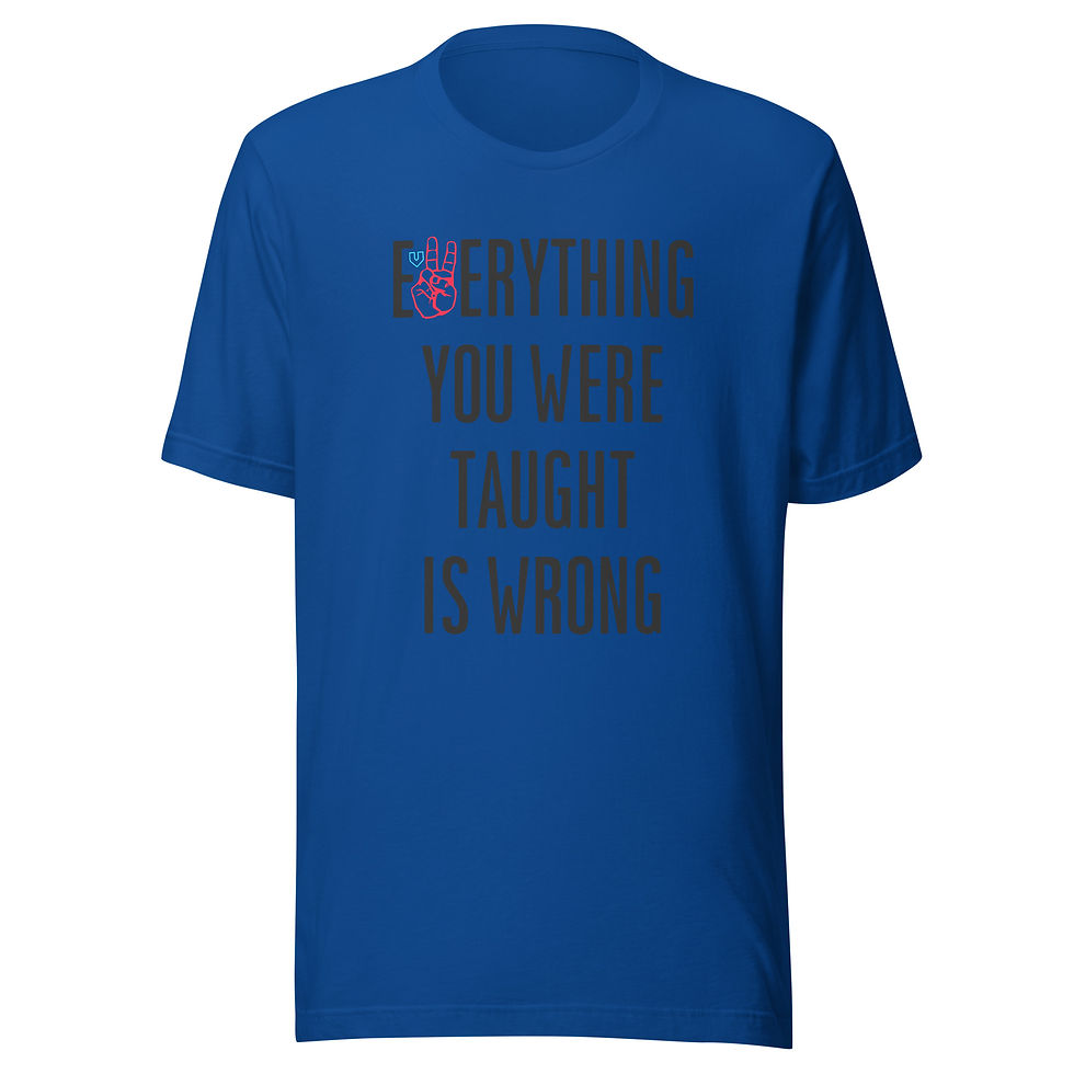 Thumbnail: Everything You Were Taught Is Wrong - Black Print - Unisex t-shirt