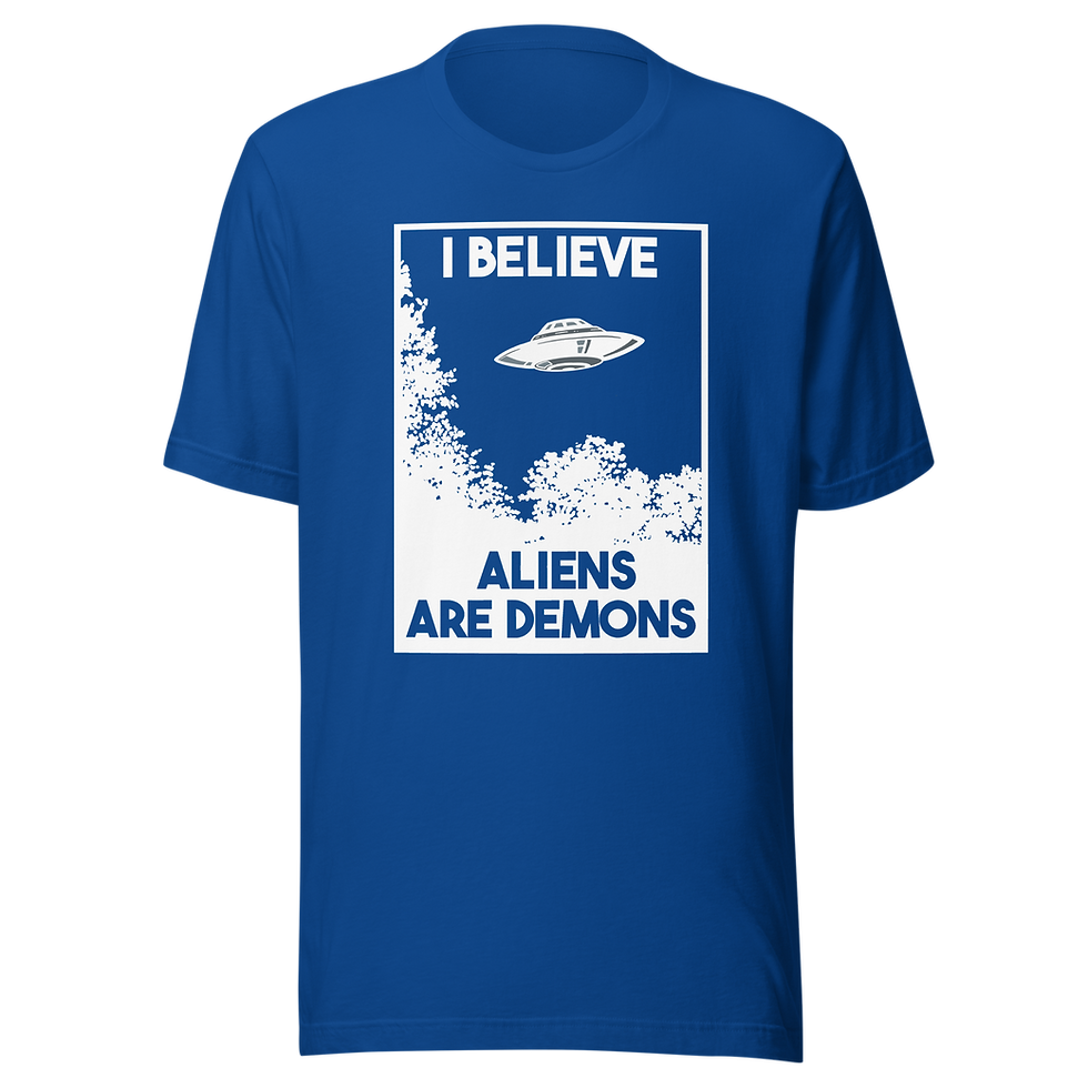 Thumbnail: I Believe Aliens Are Demons - White Print - T-Shirt 