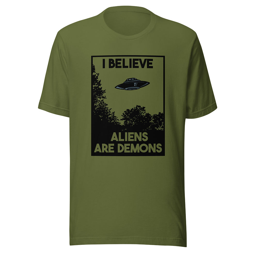 Thumbnail: I Believe Aliens Are Demons - Black Print - Unisex T-Shirt