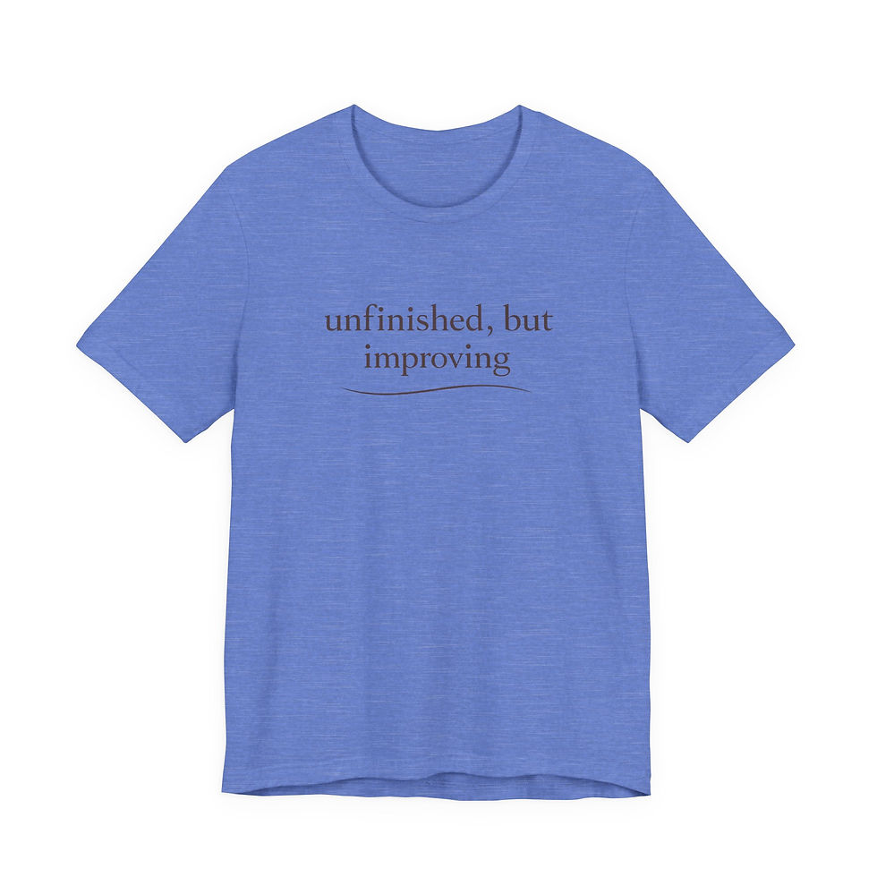 Thumbnail: Unfinished but improving – Minimalist Inspirational T-Shirt 