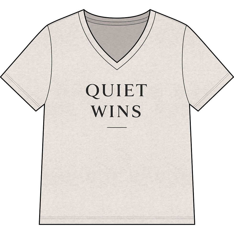 Thumbnail: Quiet Wins V-Neck Tee – Minimalist Inspirational T-Shirt - Wabi Sabi Quote Tee