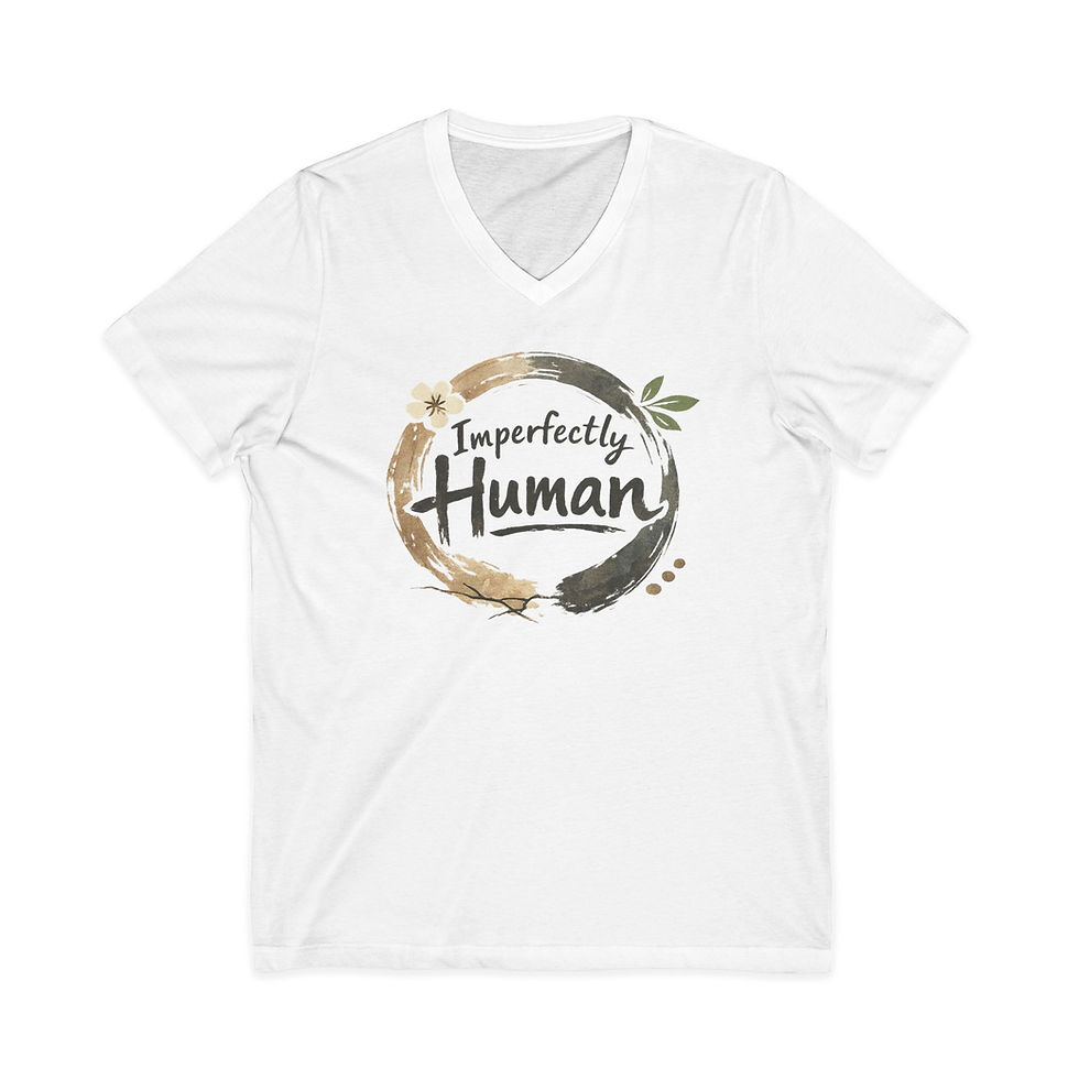 Thumbnail: Imperfectly Human  – Minimalist Inspirational T-Shirt - Wabi Sabi Quote Tee