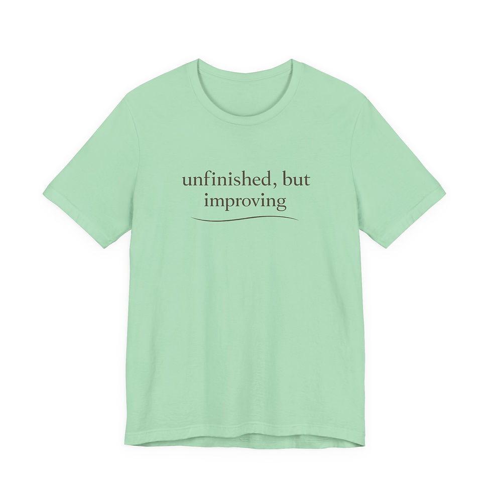 Thumbnail: Unfinished but improving – Minimalist Inspirational T-Shirt 