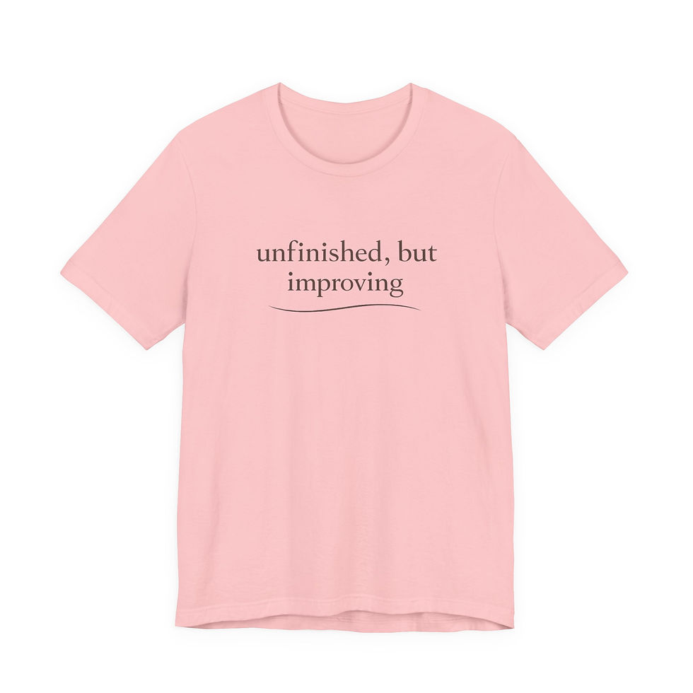 Thumbnail: Unfinished but improving – Minimalist Inspirational T-Shirt 