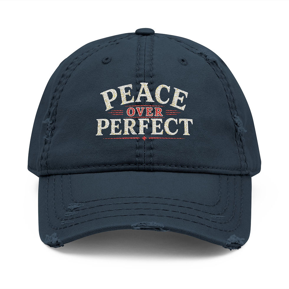 Thumbnail: "Peace Over Perfect" Vintage Distressed Dad Hat