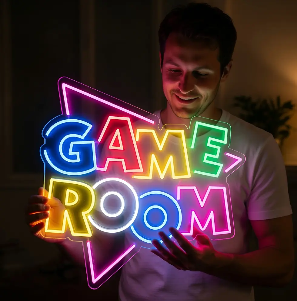 Game Room Yazılı Neon LED Tabela