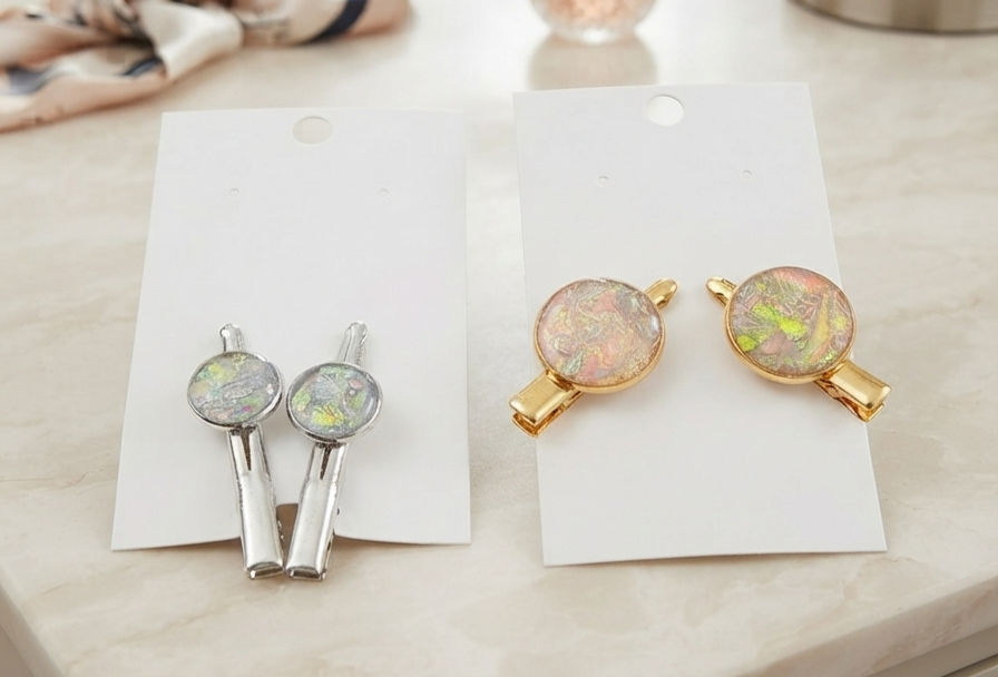 Thumbnail: Iridescent Hair Clips- Alligator style