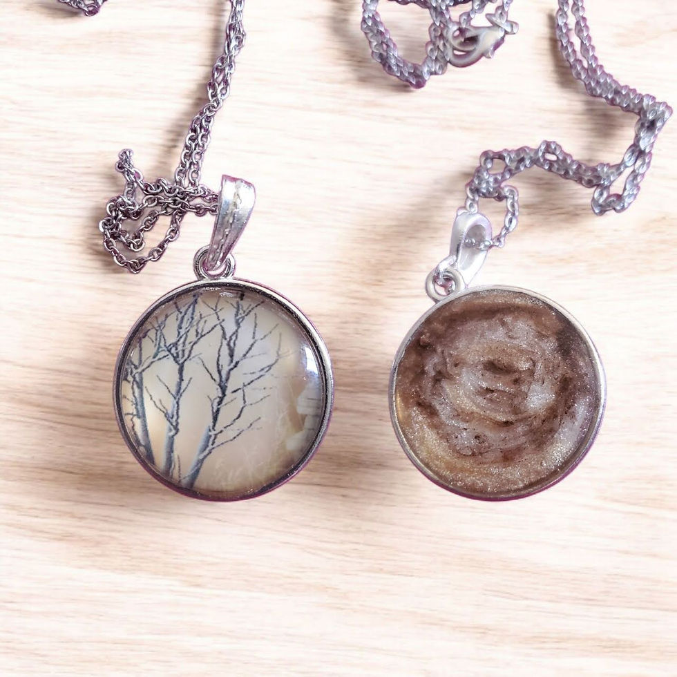 Thumbnail: Reversible One-of-a-Kind Pendants winter tree