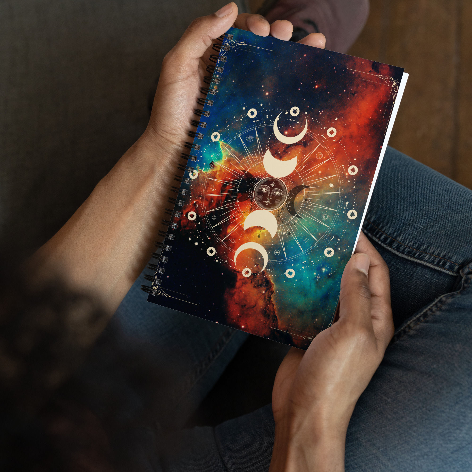 Moon Phase Spiral Notebook