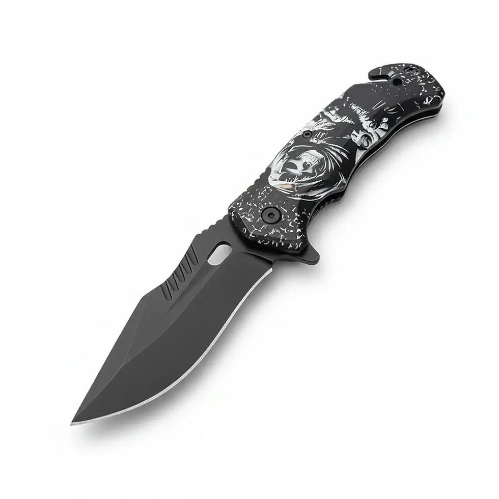 Graphic Art Pocket Knife with Glass Breaker