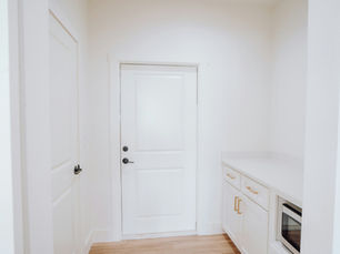 Closed door in hallway