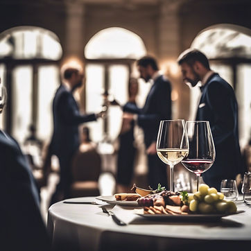 Food and wine experts in a restaurant