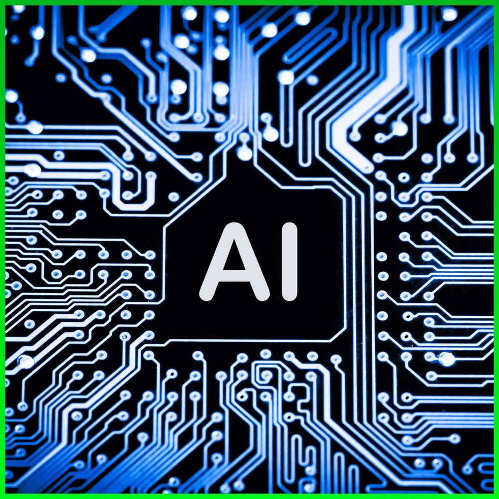 AI text within a drawing of a CPU
