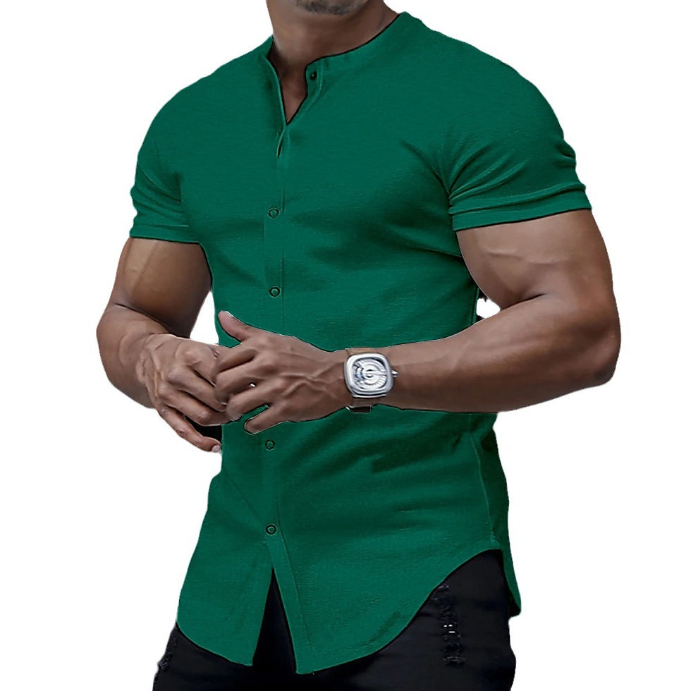 Thumbnail: Men's Henry Collar Cardigan T-Shirt - Solid Color Top