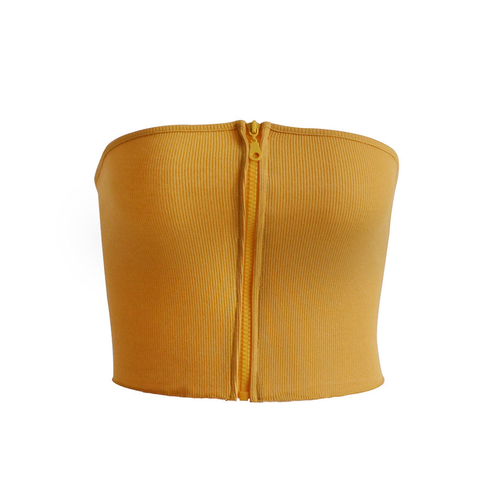 Thumbnail: Yellow Zipper Summer T-Shirt for Women - Slim Fit