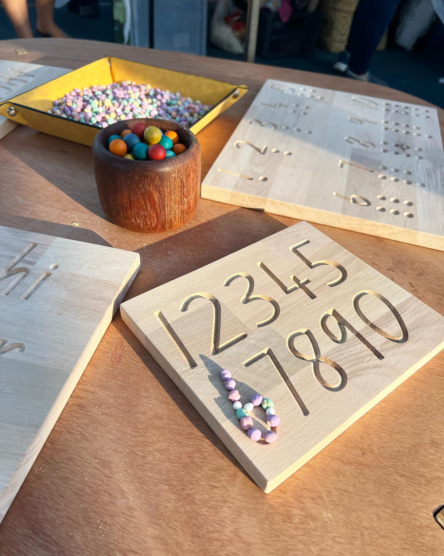 Small number wooden educational boards