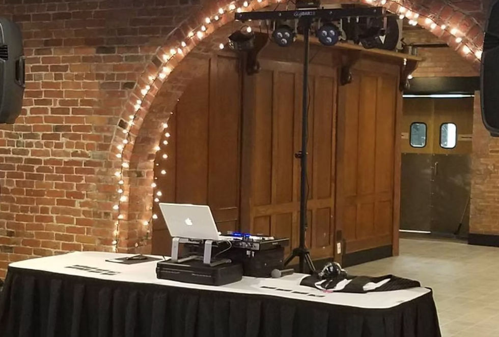 clean and professional DJ booth set-up