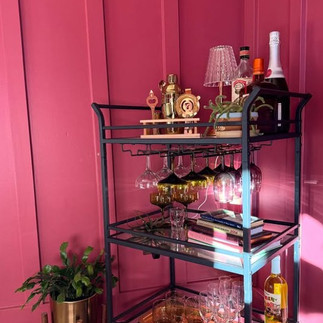 hot pink bar cart in ellicotville rental